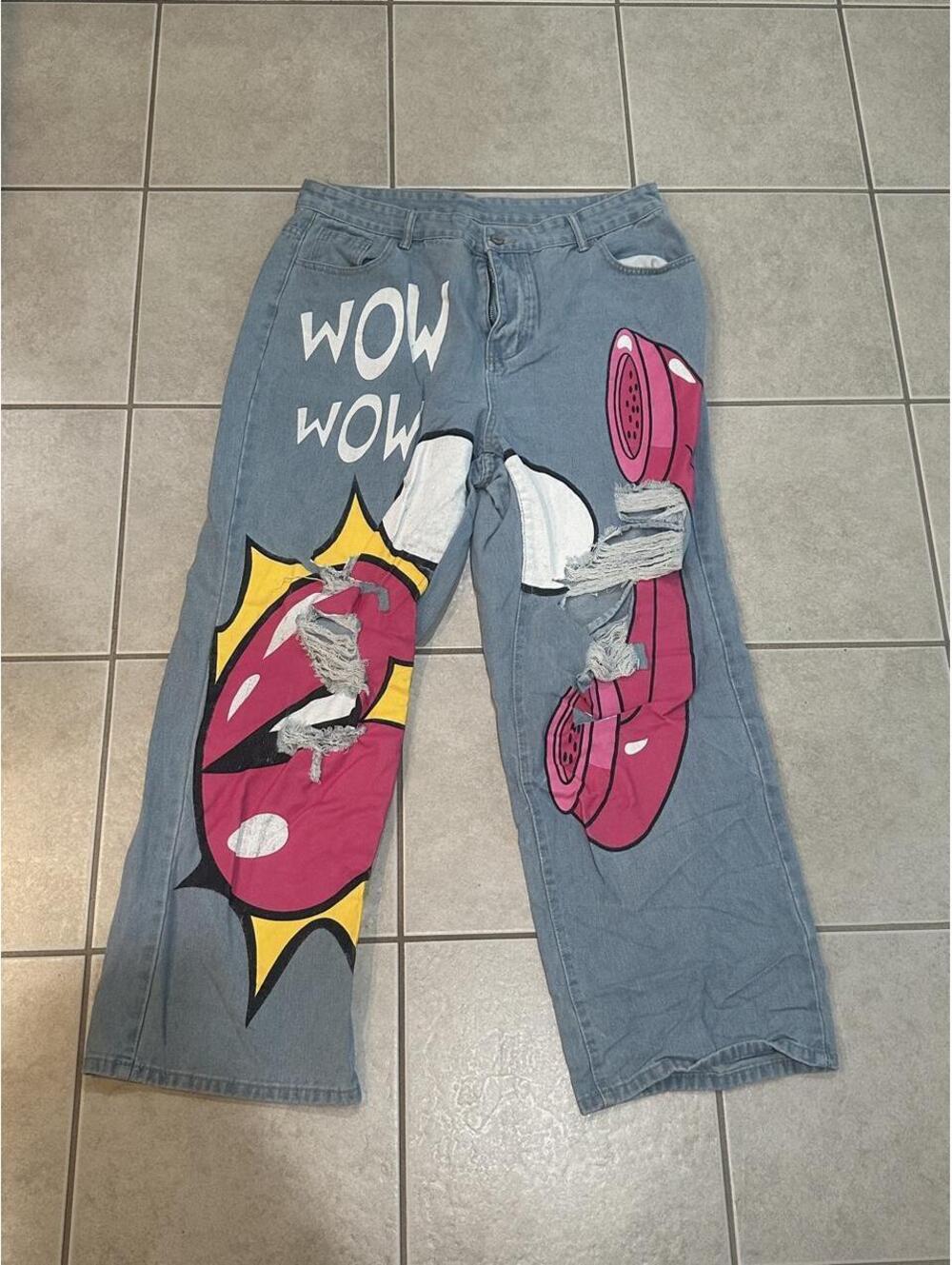 Color Wow Women's Multi and Blue Jeans